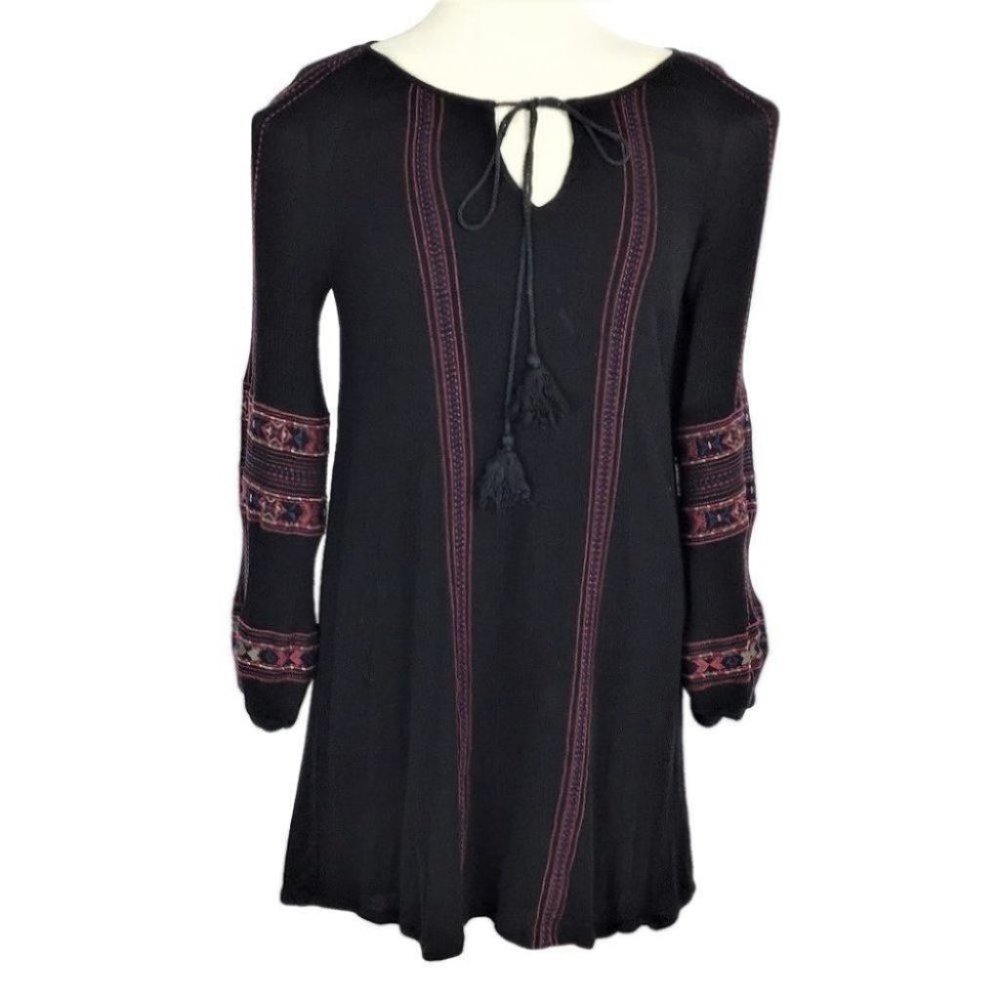 Miss Me M Embroidered Long Sleeve Peasant Dress
